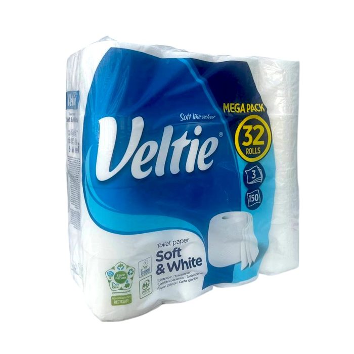 Туалетний папір Veltie Soft White 32 рулонів 3 шари